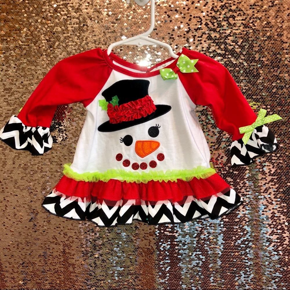 Rare Editions Snowman ⛄️ Chevron shirt